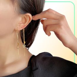 New Fashion korean studs for Women luxurious Chain Tassel Drop Earrings Retro Silver Colour Hanging earrings 2022 trend Jewelr7082403