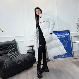 Men's Down Parkas winter Men and women Long style hooded Down jacket Y2K Casual jacket 95% White goose down Solid Colour loose Warm coat fashion 231214