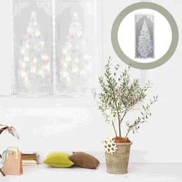 Curtain Christmas Glowing Curtains Luminous Scene Adornment Tree Xmas Lace Ornament Polyester Unique Pendant Decor