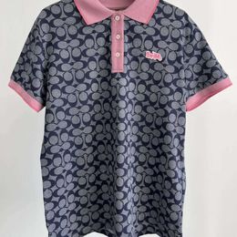 Men's shirt Women's AOP Polo New Contrast Stripe Short Sleeve t shirt Summercoach bag crossbody