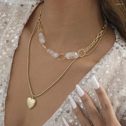 Pendant Necklaces Transparent Crystal Stone Love Necklace For Women Personalized Ladies Birthday Party Gift Jewelry Wholesale Direct Sales