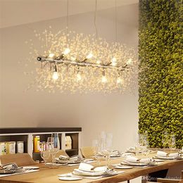 Lampadari di cristallo a LED Fuochi d'artificio Plafoniera a sospensione Moderna Illuminazione a sospensione per Negozio Foyer Sala da pranzo Bagno Bedroo210h