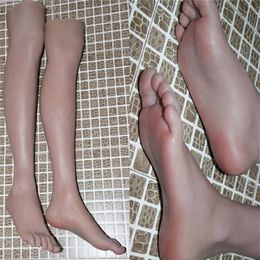 2023 Real male foot Art mannequin body Blood vesse Silicone Pography Silk shoe Stockings Jewelry doll Model soft Silica gel 1PC207x
