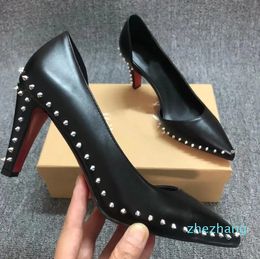 luxury dress shoes top quality manolo drill buckle women's high heels fashion sexy party pointy wedding dress nude black shiny size