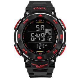 SMAEL Digital Watches 50m Waterproof Sport Watch LED Casual Electronics Wristwatches 1235 Dive Swimming Watch Led Clock Digital227Y