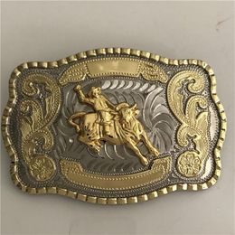 Silver Gold Ride Bull Cowboy Belt Buckle For Men Hebillas Cinturon Jeans Belt Head Fit 4cm Wide Belts339p