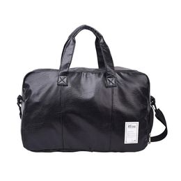 Duffel Bags Large Men PU Leather Travel Duffle Bag Women Hand Luggage Waterproof Sports Gym Weekend Handbag Business Mochilas277B