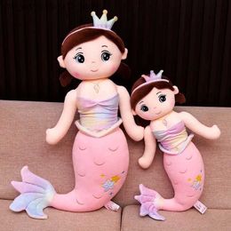 Plush Dolls 60cm Cartoon Cute Princess Girl Mermaid Plush Doll Toys Creative Kawaii Girl Princess Doll Pillow Room Decoration Birthday Gifts Q231215