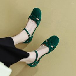 Sandals Summer Gladiator Sandal Roman Style Women Flats Kidsuede Lady Female Retro Casual Buckle Strap Vintage Flat Shoes