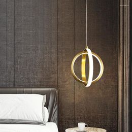 Pendant Lamps Copper Postmodern Light Luxury Modern Simple Creative Bar Small Bedroom Lamp Bedside Warm Gold LED