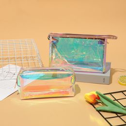 Laser Transparent TPU Makeup Bags High Capacity Waterproof Portable Storage Bag for Travelling Multifunction Cosmetic Bag