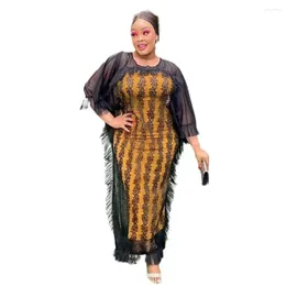 Ethnic Clothing Sexy African Dresses For Woman In Lace Fabric High Guality Party Turkey Luxury Evening Elegant Chubby Sets 2 Pieces
