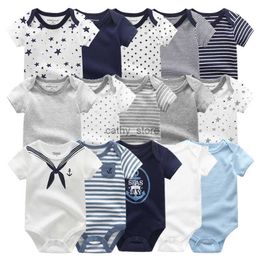 Rompers 2023 Unisex 5PCS Baby Girl Clothes Cotton Bodysuits Newborn Baby Boy Clothes Cartoon Print Girls Baby Clothing Ropa BebeL231114