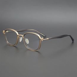 2021 Titanium Acetate Vintage Square Eyeglasses Men Women Retro Eye Glasses Frame Optical Myopia Prescription Eyewear Oculo256N