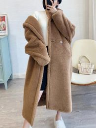 Women's Fur Faux Fur Women's Coat Teddy Bear Real Fur Coat Fashion Plus Size Winter Clothes Women Thick Warm Casual Loose Oversize Outwears 231214