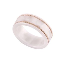 Rose gold designer rings men women white black ceramic ring luxury men jewellery charm letter friendship Italy fashion Jewellery wed217i