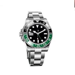 A brand-new mens gmt watch 41mm Green black ceramic Sprite circle Mechanical cal 3186 Automatic Sapphire mens men b p Wristwatch 291d