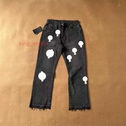 chromes pants Men's Designer jeans Mens Jeans Chromes Heart Long fashion Pants Jogger Denim Printed Clothing Hop Krolls love Pant men jeans hearts 6 6EY2
