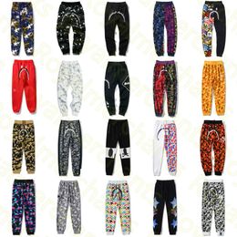 Mens designer casual joggers fashion camo shark mouth printing outdoor sweatpants womens designer pants asian size M-3XL