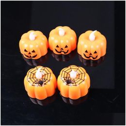Other Festive Party Supplies Led Pumpkin Candles Lantern Design Durable Night Light Electronic Mini For Halloween Decorat Homefavor Dhj94