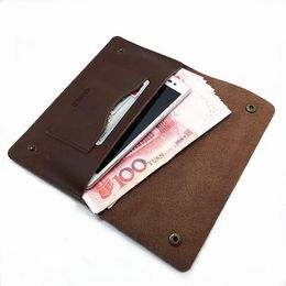 GUGLE Famous Brand Mens Real Leather Vintage Manual HASP Design Wallet High Quality Fold Soft leather Long Clutch Bag Phone Wallet331V