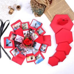 Surprise Creative Explosion Couple Box Diy Hexagonal Po Scrapbooking For Birthday Valentine's Day Wedding Gifts168Z