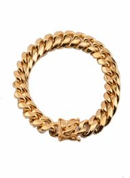 Chain On Hand Mens Bracelet Gold Stainless Steel Steampunk Charm Cuban Link Silver Gifts For Male Accessories3405939