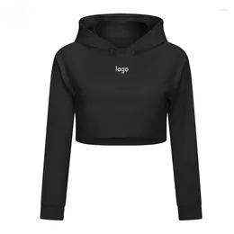 Active Shirts Yoga Coat Crop Top Loose Hoodie Sports Women Versatile Casual Fitness Running Sweatshirt With Logo