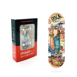 Professional Maple Finger Skateboard Track Bearing Wheel Alloy Mini Fingertip Skateboard Creative Wooden Kid Toy Gift Patterns can be Customised