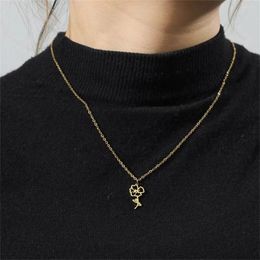 Chains Stainless Steel Birth Flower Necklaces For Women Girls Gold Plated Chain Pendant Necklace Bridesmaid Gifts Birthday