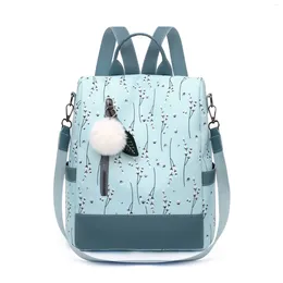 School Bags Spring Chinese Style Ladies Black Blue Backpack Oxford College Print Women Bag Pack