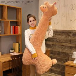 Plush Dolls 130cm Big Size Alpaca Plush Toys Stuffed Soft Animal Sheep Plush Pillow Lovely Llama Cushion for Children Kids Birthday Gifts Q231215