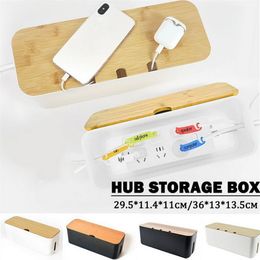 Cable Storage Box Power Strip Wire Case Anti Dust Charger Socket Organizer White Black Desktop Network Line Lines Storage Bin Z112294s