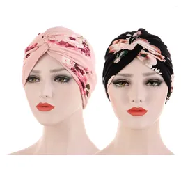 Bandanas 2 Pcs Beauty Cap Women Turbano Scarf Scarves Dressy Camouflage Muslim Headwear Frosted