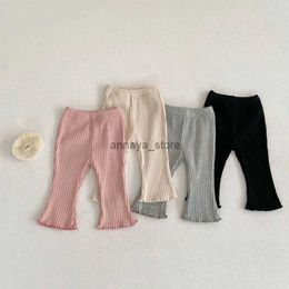 Kombinezon milancel 2023 Spring Nowe ubrania dziecięce Plece Flare Pants Solid Infant Girl