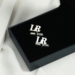 Pendant Necklaces Luxury 925 Sterling Silver Personalise Initial Letter Engagement Cufflinks For Man Custom Wedding Cufflink Gifts Jewellery 231214