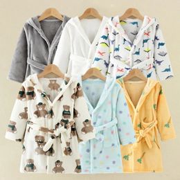 Towels Robes Kids Sleepwear Robe Children Bath Robes Flannel Winter Infant Pijamas Nightgown For Boys Girls Pyjamas 10-2 Years Baby Clothes 231215