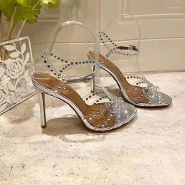 Sandals Stiletto Heels Back Strap Fashion Ladies Sexy Brand Women Wedding Mules Luxury Designer Party Pumps 2023 Casual Shoes