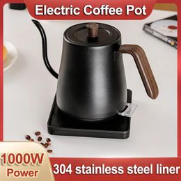 Coffee Pots 110V/220V 800ML Electric Gooseneck Kettle Hand Brew Coffee Pot Automatic Power Off Speedy Make Tea Milk Electric Espresso Pots 231214