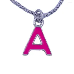 Pendant Necklaces Custom Drip Oil Rhodium Plated Capital Initial Name Colorful DIY Jewelry Birthday Gifts For Women Girls