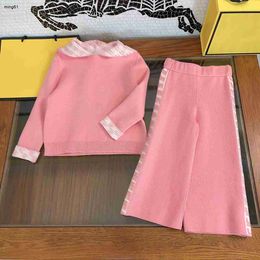 Brand baby Tracksuit girl Knitted suit kids designer clothes Size 100-160 Letter jacquard child hoodie and pants Dec05