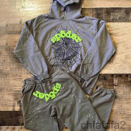 Slate Grey Web Hoodie Men Women Best Quality Young Thug Spider Star Letter Pullover RWZ2