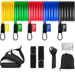 Bungee 11PCS Resistance Bands Set Bodybuilding Home Gym Equipment Professional Weight Training Fitness Elastic Rubber Expander 231214