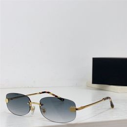 New fashion design oval sunglasses 4093-B metal frame rimless lens simple and popular style versatile outdoor UV400 protection glasses