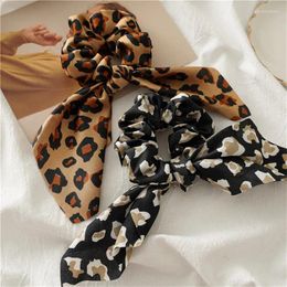 20pcs Women Leopard Hair Scarf Scrunchies Print Knot Ponytail Holder Bow Pony Tail Accessories Ties