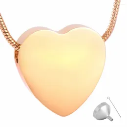 Pendant Necklaces MJD8384 Plain Through Heart Urn - Memorial Ash Cremation Jewellery