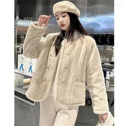 Women's Fur Coat For Women In Autumn And Winter Thickened Double Breasted Short Slimming Imitation Mink Loose JacketTop