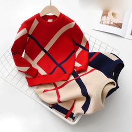 Pullover Boys Sweaters Double layer cotton Spring autumn Sweaters Children Knitting Sweaters Baby Girl striped Pullovers Kid Top Clothing 231215