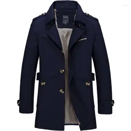 Men's Trench Coats 2023 Autumn Brand Coat Men Cotton Jacket Vintage Windbreaker Casual Jackets Male Clothing