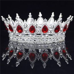 Crystal Vintage Royal Queen King Tiaras and Crowns Men Women Pageant Prom Diadem Ornaments Wedding Hair Jewellery Accessories Y200723049